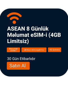 ASEAN 8 Günlük Data eSIM/SIM Kartını aktivləşdirin (4GB Limitsiz)
