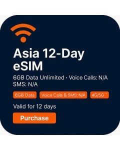 Asia 12-Day eSIM – 6GB Unlimited Data