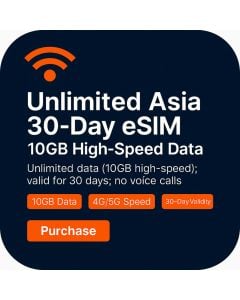 Asia 30-Day SIM (10GB Unlimited)