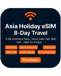 Asia 8-Day SIM (5GB Unlimited)