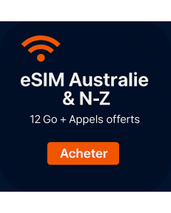 Australie, Nouvelle-Zélande eSIM 12 Go avec appels vocaux