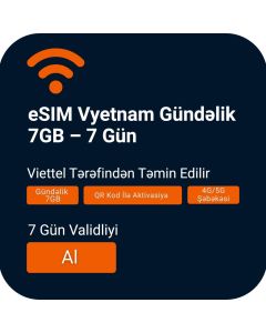 eSIM Vyetnam Gündəlik 7GB - 7 Gün (Viettel)