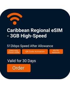 eSIM régionale des Caraïbes — 3 Go de données haut débit pendant 30 jours