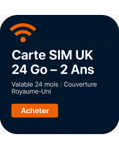 Carte SIM 24 Go de données au Royaume-Uni pendant 2 ans