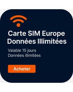 Carte SIM de données illimitées pour l'Europe pendant 15 jour