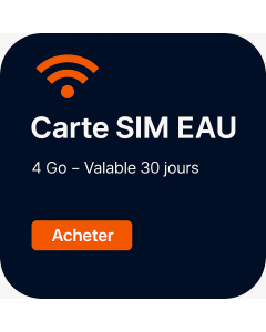 Carte SIM EAU Quatre Go, Trente jours, données illimitées