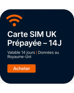 Carte SIM UK Data Plus 24 Go de données en itinérance