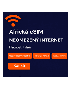 Cestování po Africe Top Neomezená eSIM 7 dní