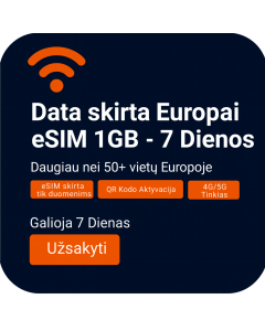 Activate 1GB Europe Data eSIM | £4 | 7 Days Validity