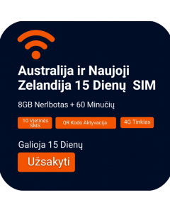 Activate Australia, New Zealand 8GB Voice/Data eSIM | 15 Days