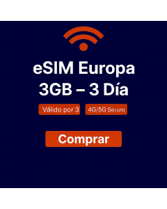 eSIM Europa 3 GB - 3 días