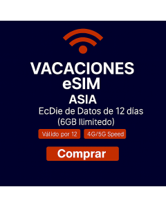 eSIM Asia 12-Day Data Sim (6GB Unlimited)