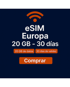 eSIM Europa 20 GB - 30 días