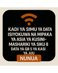 KADI YA SIMU YA DATA ISIYOKUWA NA MIPAKA YA ASIA YA KUSINI-MASHARIKI YA SIKU 8, DATA YA GB 5 YA KASI YA JUU