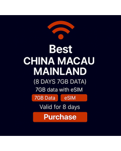 Best China Macau Mainland 8 Days 7GB Data SIM