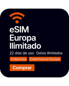 Datos ilimitados en Europa - 22 días (eSIM)