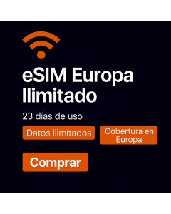 Datos ilimitados en Europa - 23 días (eSIM)