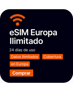 Datos ilimitados en Europa – 24 días (eSIM)