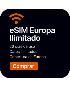 Datos ilimitados en Europa – 26 días (eSIM)