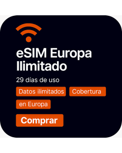 Datos ilimitados en Europa – 29 días (eSIM)