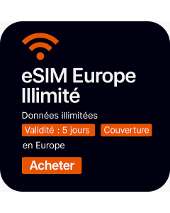 Données illimitées en Europe – Validité de cinq jours