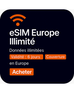  Données illimitées en Europe – Validité de six jours