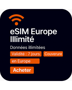 Données illimitées en Europe – Validité de sept jours