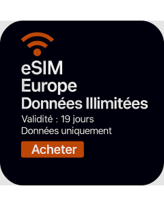 Données illimitées en Europe – Validité de dix-neuf jours