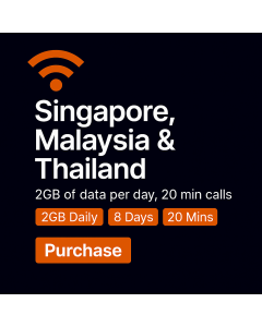 Singapore, Malaysia, Thailand 8-Day Voice/Data SIM (2GB daily Unlimited + 20 Minutes)