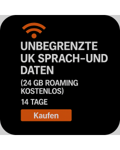UNBEGRENZTE UK SPRACH- UND DATEN (24GB ROAMING KOSTENLOS)