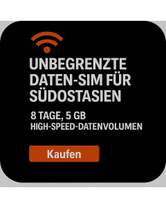 UNBEGRENZTE DATEN-SIM FÜR SÜDOSTASIEN – 8 TAGE, 5 GB HIGH-SPEED-DATENVOLUMEN