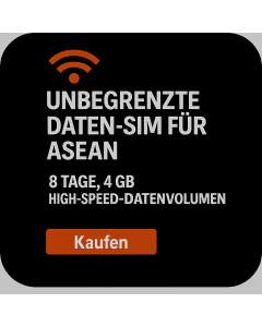 UNBEGRENZTE DATEN-SIM FÜR ASEAN – 8 TAGE, 4 GB HIGH-SPEED-DATENVOLUMEN