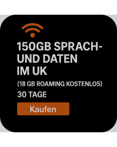 150GB SPRACH- UND DATEN EN IN UK (18 GB ROAMING KOSTENLOS)