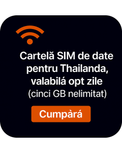 eSIM de date pentru Thailanda, valabilă opt zile (cinci GB nelimitat)