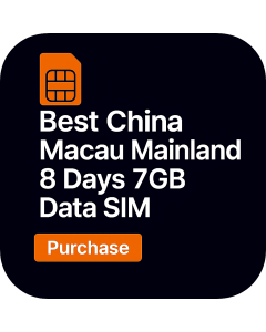 Best China Macau Mainland 8 Days 7GB Data SIM