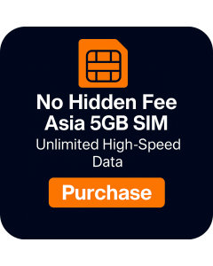 No Hidden Fee Asia 5GB SIM Unlimited High-Speed Data