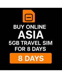 Buy Online Asia 5GB Travel SIM For 8 Days
