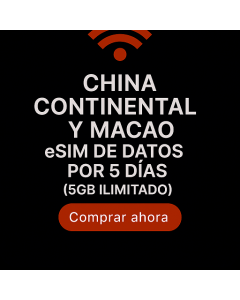 Activa eSIM/SIM de 5GB para China y Macao | 5 Días