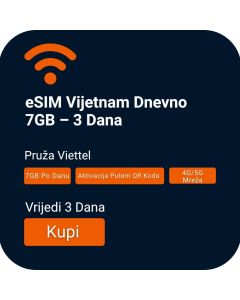 eSIM Vijetnam Dnevno 7GB - 3 Dana (Viettel)