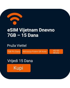 Activate eSIM Vietnam (Daily 7GB) – 15 Days (Viettel) for Travel