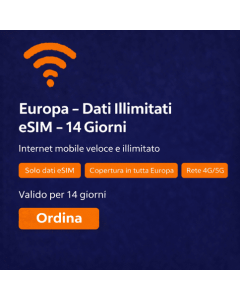 Dati illimitati in Europa - 14 giorni
