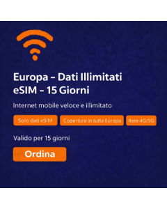 Dati illimitati in Europa - 15 giorni