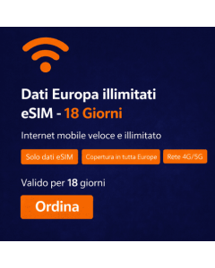 Dati illimitati in Europa 18 giorni