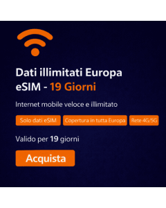 Dati illimitati in Europa 19 giorni