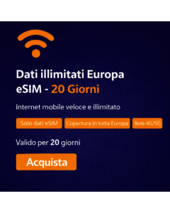 Dati illimitati in Europa 20 giorni