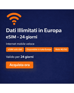 Dati illimitati in Europa 24 giorni