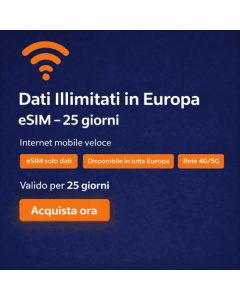Dati illimitati in Europa 25 giorni
