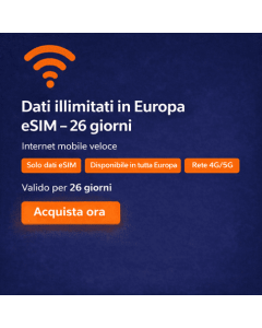 Dati illimitati in Europa per 26 giorni