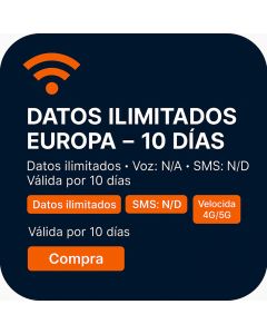 DATOS ILIMITADOS EUROPA – 10 DÍAS