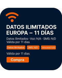 DATOS ILIMITADOS EUROPA – 11 DÍAS